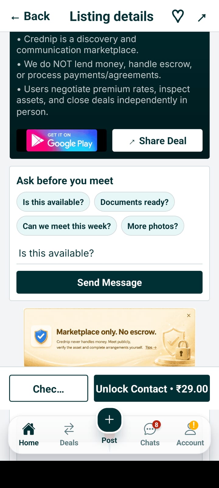 Crednip Home Marketplace Feed